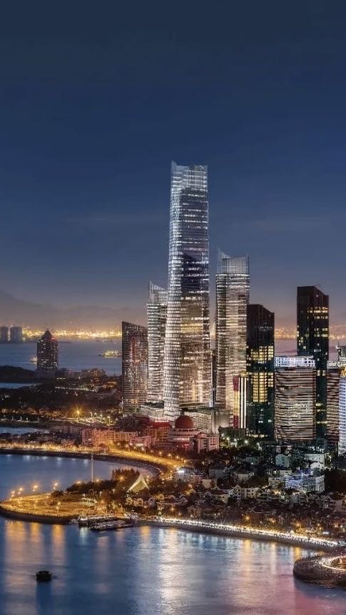 Qingdao skyline by night