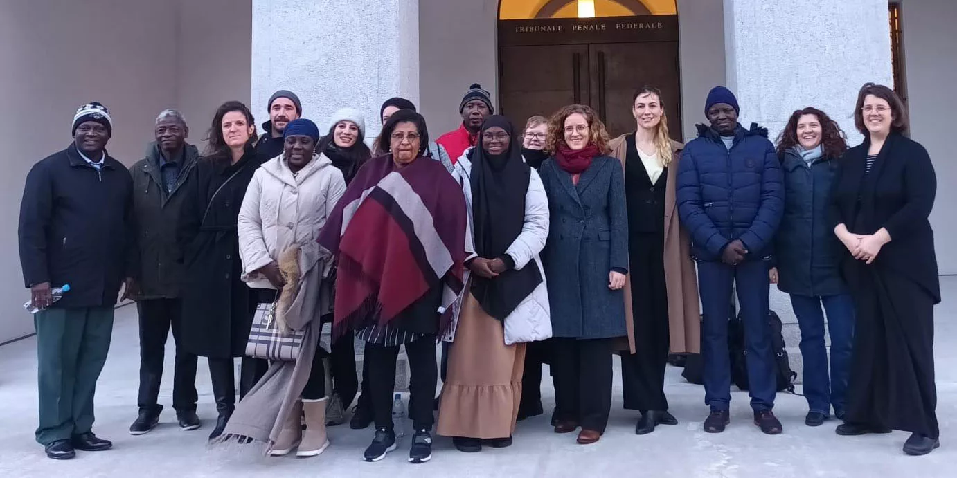 Plaintiffs, plaintiffs’ lawyers and TRIAL representatives before the FCC in Bellinzona during the second week of the trial of Ousman Sonko, former Minister of Interior of The Gambia.